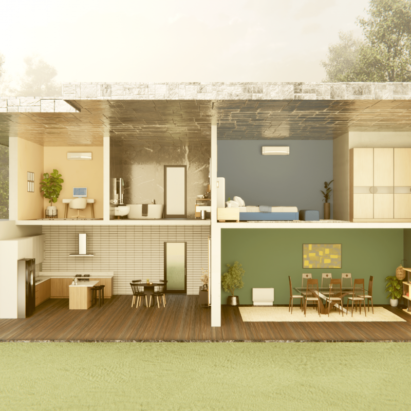 Multisplit tepelná čerpadla vzduch–vzduch s integrovaným zásobníkem teplé užitkové vody airHome Triple C