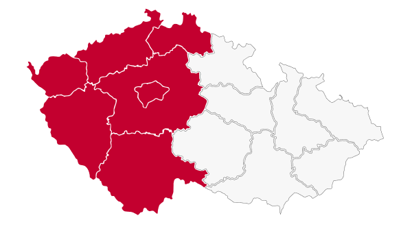 Mapa Čechy